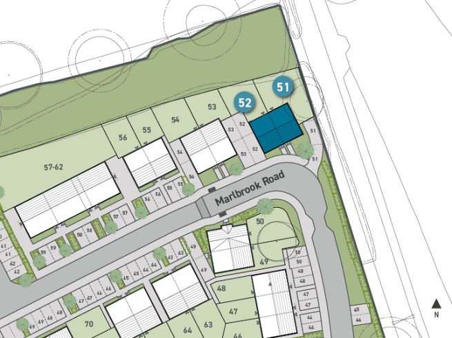 Site plan, 2 bedroom house - artist's impression subject to change.